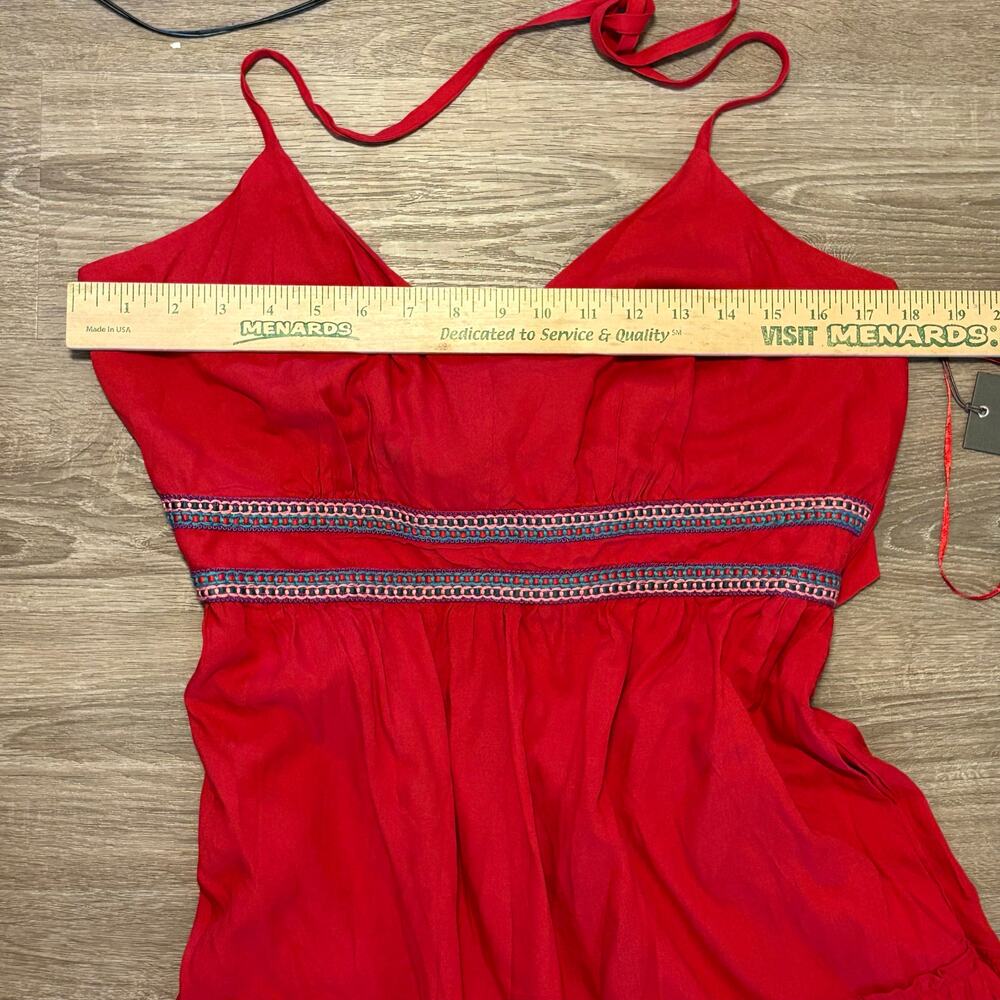 Vince Camuto Radiant Red Halter Maxi Dress NWT Size L Rio Grande 2 Boho - Picture 10 of 15